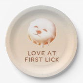 Donut Dream: Glazed Smile Pup Repeat Pattern ペーパープレート (正面)