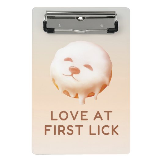 Donut Dream: Glazed Smile Pup Repeat Pattern ミニクリップボード (正面)