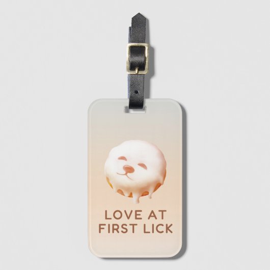 Donut Dream: Glazed Smile Pup Repeat Pattern ラゲッジタグ (正面縦)