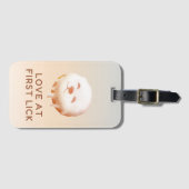 Donut Dream: Glazed Smile Pup Repeat Pattern ラゲッジタグ (正面横)