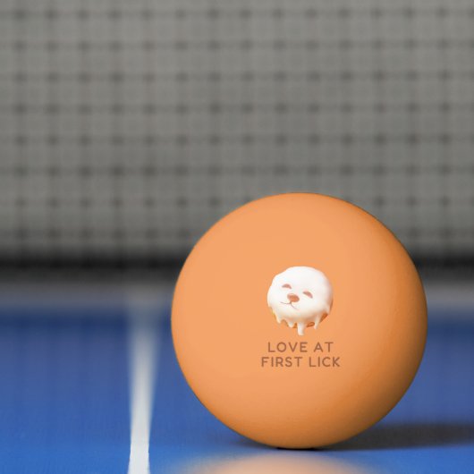 Donut Dream: Glazed Smile Pup Repeat Pattern 卓球ボール (ネット)