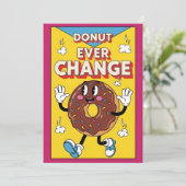 Donut Ever Change cute donut pun gift lover サンキューカード (スタンド正面)