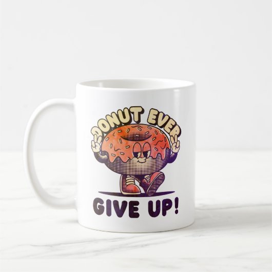 Donut Ever Give Up コーヒーマグカップ (左)