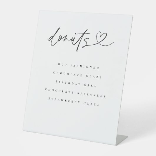 Donut Flavors Dessert Table Wedding Party Sign 台座サイン (正面)