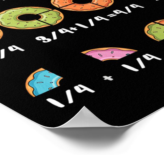 Donut Fraction Math Teachers Back To School Educat ポスター (角)