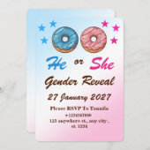 Donut Gender Reveal InvitatIon Card 招待状 (正面/裏面)