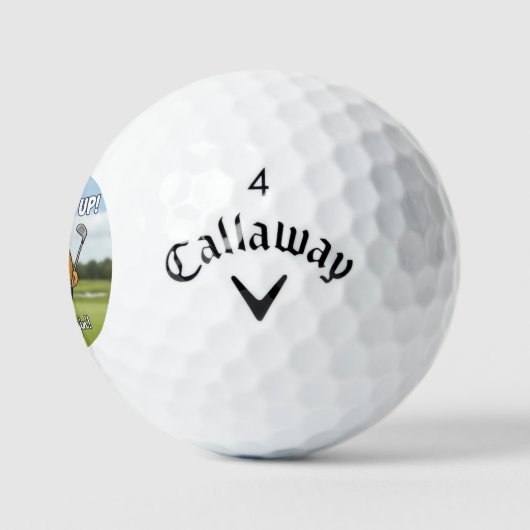 Donut Give Up Funny Golf Ball Pun Gift ゴルフボール (ロゴ)