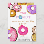 DoNut Grow Up誕生日招待状カード (正面/裏面)