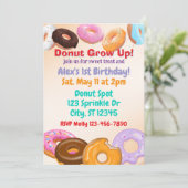 Donut Grow Up 1st Birthday 招待状 (スタンド正面)