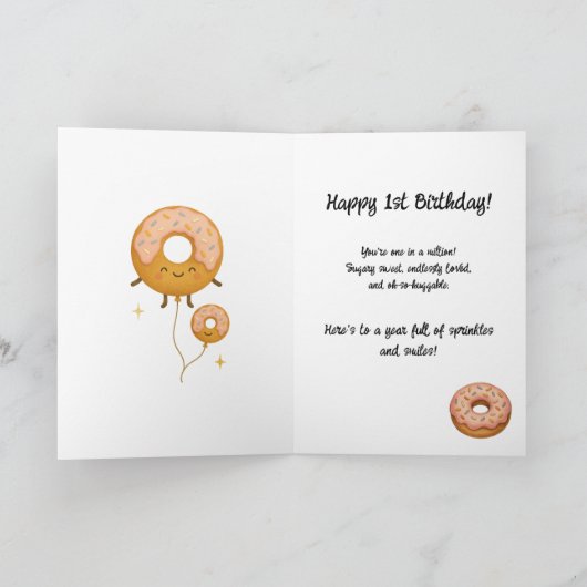 Donut Grow Up Cute Pastel Donut Birthday Card シーズンカード (内部)