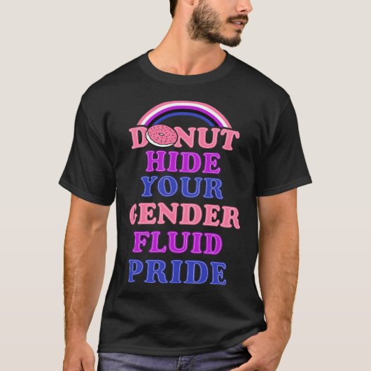 Donut Hide Your Genderfluid Pride Genderqueer Aest Tシャツ (正面)