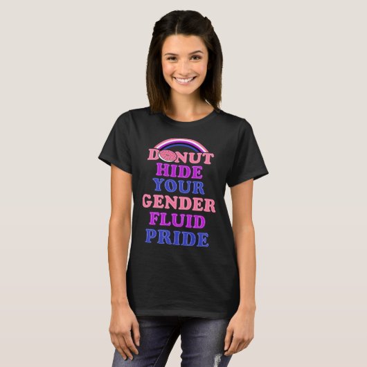 Donut Hide Your Genderfluid Pride Genderqueer Aest Tシャツ (正面フル)