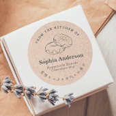 Donut Kraft Minimalist Bakery Packaging ラウンドシール