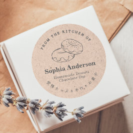 Donut Kraft Minimalist Bakery Packaging ラウンドシール