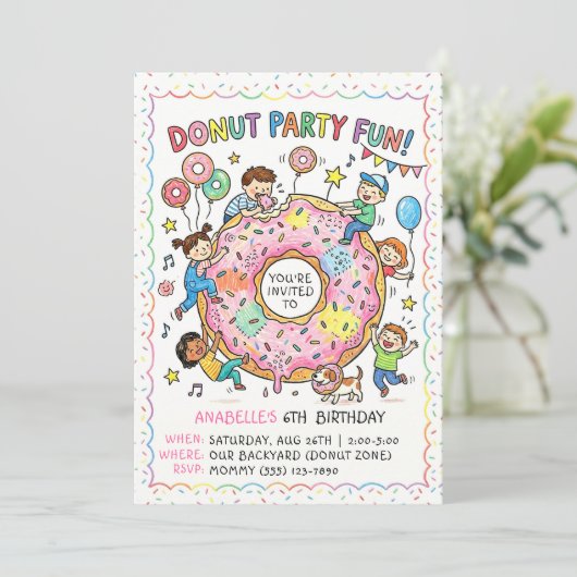 Donut Party Fun Invitation 招待状 (スタンド正面)