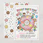 Donut Party Fun Invitation 招待状 (正面/裏面)