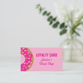 Donut pastry bakery loyalty punch card template 名刺 (スタンド正面)
