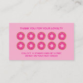 Donut pastry bakery loyalty punch card template 名刺 (裏面)