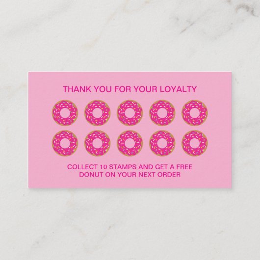 Donut pastry bakery loyalty punch card template 名刺 (裏面)