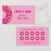 Donut pastry bakery loyalty punch card template 名刺 (正面/裏面)