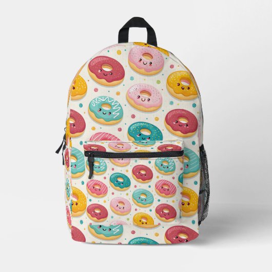 Donut Pattern プリントバックパック (正面)