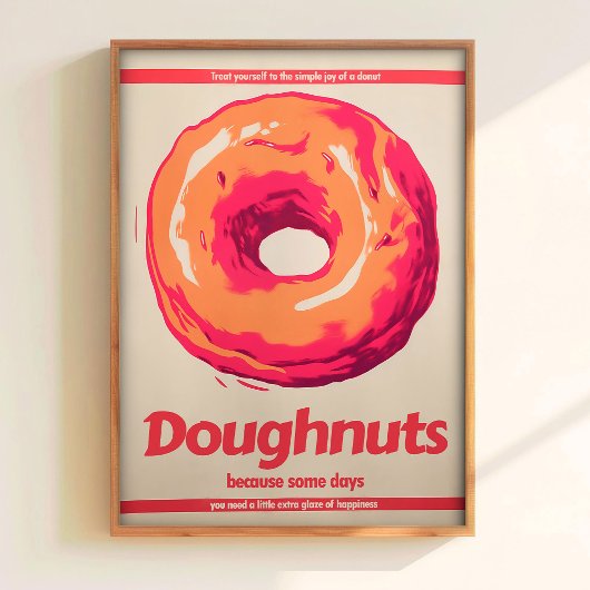 Donut Poster Retro Kitchen Art Retro Kitchen Poste ポスター