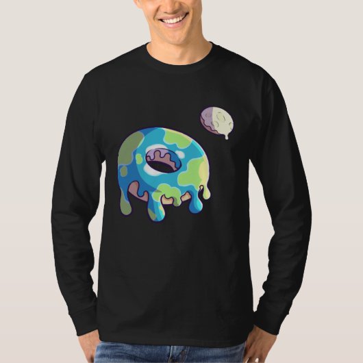 Donut Space Party Shop  Earth and Moon Frosted Sol Tシャツ (正面)