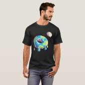 Donut Space Party Shop Earth and Moon Frosted Sol Tシャツ (正面フル)