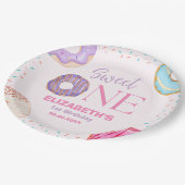 Donut Sweet One Cute Birthday Girl ペーパープレート (アングル)