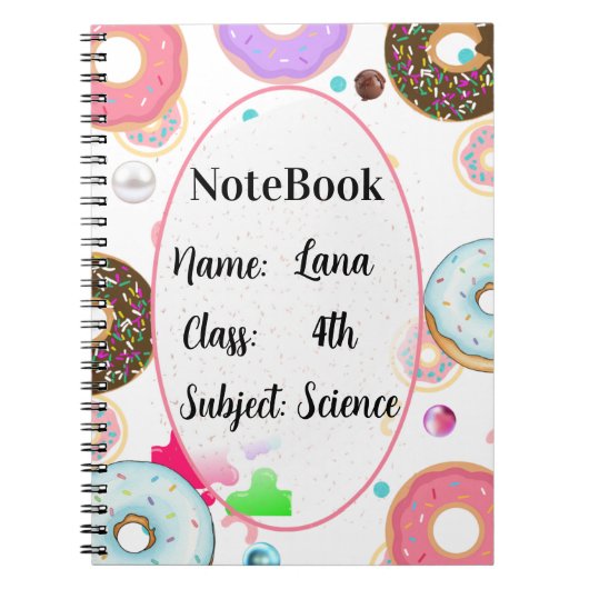 Donut themed aesthetic notebook ノートブック (正面)