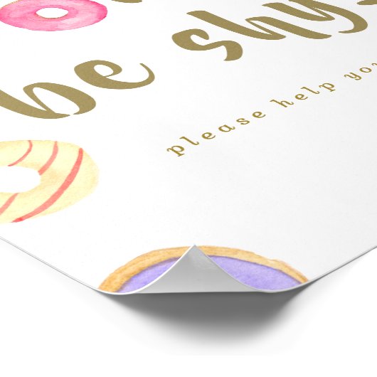 Donut Wall/Bar Party Sign ポスター (角)