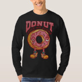 Donut With Legs And Boots Leave Me Alone Distresse Tシャツ (正面)