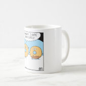 Donut wonders if coffee dripped. コーヒーマグカップ (正面右)