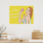 Donut Worry, Be Happy ポスター (キッチン)