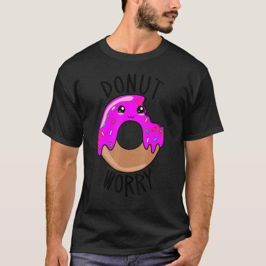 Donut Worry   Cute Donut Face Tシャツ (正面)