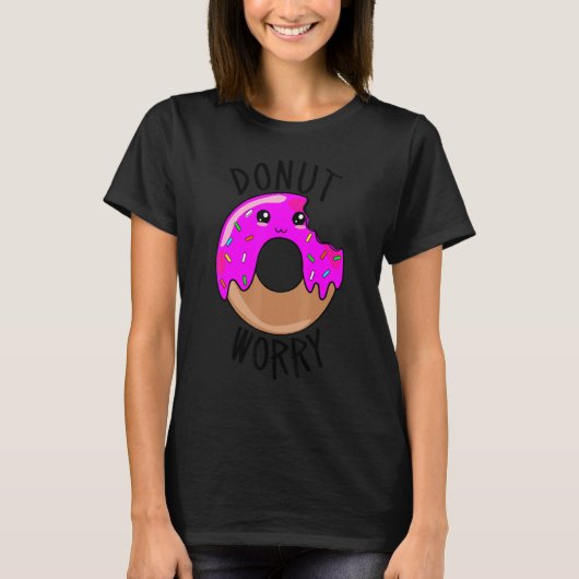 Donut Worry Cute Donut Face Tシャツ (正面)