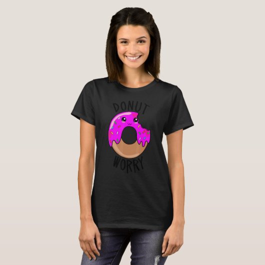 Donut Worry Cute Donut Face Tシャツ (正面フル)