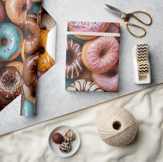 Donut Wrapping Paper ラッピングペーパー (クラフト)