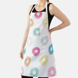 DONUTSかわいい色のガラスのドーナツスプリンク エプロン