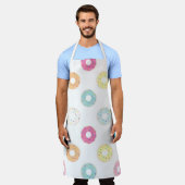 DONUTSかわいい色のグレードドーナツw sprinkles エプロン (着用した状態)