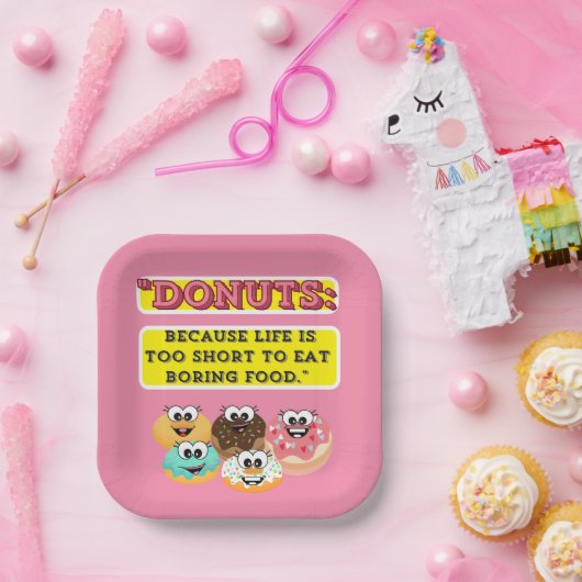 DONUTS、人生は退屈するには短すぎるた食べめ ペーパープレート (パーティー)