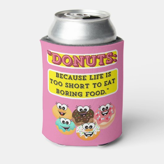 DONUTS、人生は退屈するには短すぎるた食べめ 缶クーラー (缶裏面)
