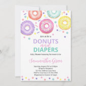 Donuts and Diapers Baby Shower 招待状 (正面)