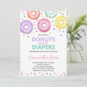 Donuts and Diapers Baby Shower 招待状 (スタンド正面)