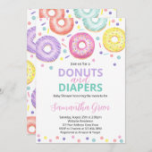 Donuts and Diapers Baby Shower 招待状 (正面/裏面)