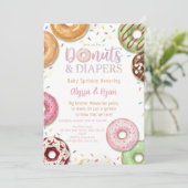 Donuts and Diapers Baby Shower Sprinkle Pastel 招待状 (スタンド正面)