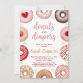 Donuts and Diapers Baby Shower Sprinkle Pastel 招待状 (正面)