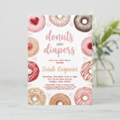 Donuts and Diapers Baby Shower Sprinkle Pastel 招待状 (スタンド正面)