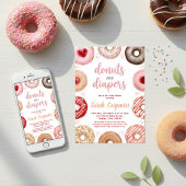 Donuts and Diapers Baby Shower Sprinkle Pastel 招待状