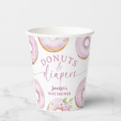 Donuts Baby Shower Girl Pink Brunch  紙コップ (正面)